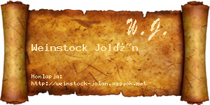 Weinstock Jolán névjegykártya